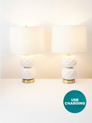 HG white ceramic table lamp
