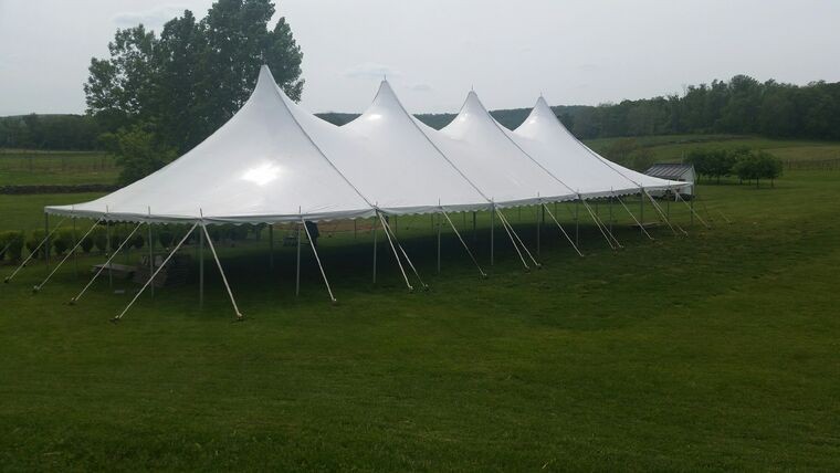 40' x 100' White High Peak Pole Tent