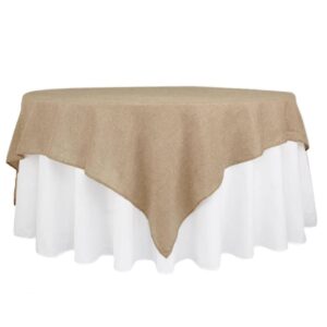 Faux Burlap 90x90 Table Overlay